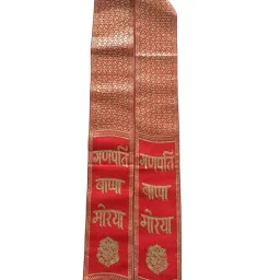 dupatta bazaar Red & Gold Ganpati Bappa Morya Stole image 1