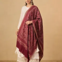 pashmoda Women Paisley Harmony Kaani Wool Blend Stole (Size : 28x80in, 71X203cm) image 4