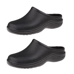 myaddiction 2 Pair Men Women Cook Nurse Shoes Ultralite Clogs Strapless Black image 2