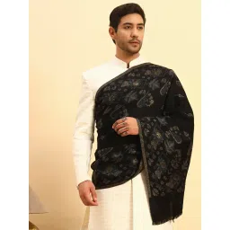 pashmoda Men Eternal Blooms Kaani Stole, Authentic Kashmiri Luxury Pashmina Style Shawl, Stole, Small Size Gents Lohi, (Size 28x80 Inches) image 5