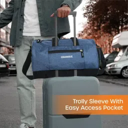 cranique 23L Duffle Gym Bag with Shoe Compartment Shoulder Strap | Gym Bag for Men & Women | Sports Bag | Kit Bag (QGB2-Blue_1) image 5