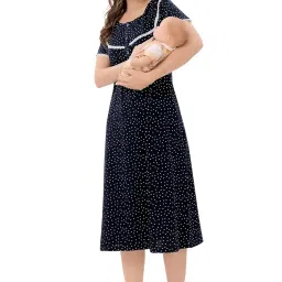 piu Women's Premium Cotton Feeding/Maternity Nighty image 1