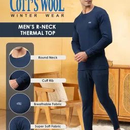 lux cott's wool Men's Round Neck Full Sleeves Thermal top | Thermal Top for Men | image 1