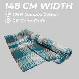 b bigreams - your comfort is our mission BIGREAMS Men's Unstitched Pure Cotton Herringbone Casual Wear Checkered Shirt Fabric - 0% Color Fade (Summer Shirt Piece) image 3