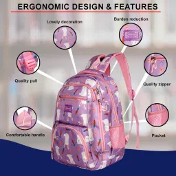 tinytot School Bag for Girl - 26Litre, 18 Inches, Durable & Sleek Waterproof Tuition Bag for Girls, School Backpack, Picnic & Travel Bag, College Bag for Girls image 1