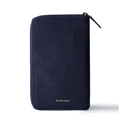 dailyobjects Nylon Travel Passport Holder Credit Card Wallet Case for Men & Women| Nylon| Travel Organizer with Internal Pockets and YKK Zipper| Dedicated Slots with Exterior Rear Stash Pocket| Blue image 4