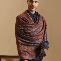 zamour Faux Pashmina Soft Jamawar Woven Shawl for Men image 3