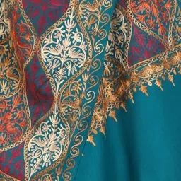 weavers villa Women's Wool Blend Full Embroidery Matka Shawls,Stoles (30" x 80") image 5
