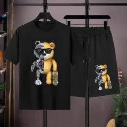 Womens Matching Cotton Co-ord Set Featuring Big Print T-Shirt and Shorts Ideal Summer Combo for Comfortable Casual Wear, Fitness Routines, or Stylish Travel and Street Looks image 3