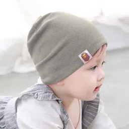 syga Baby Cap Small Plain Stretchable Knitted Baby Cap for 6M - 5 Years image 4