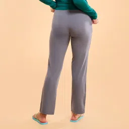 enamor Mid Rise Regular Length Drawstring Closure Lounge Pants for Women - Slim Fit, Soft and Breathable Stretch Cotton - E014 image 3