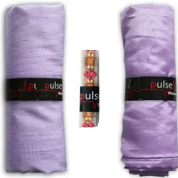 Pulse Weaves Men's Unstitched Solid Kurta Fabric Set, Lilac Poly Raw Silk with Santun Silk, 3 Meters, Upto 5XL image 3