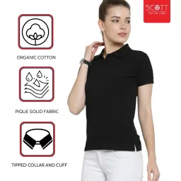 scott international Regular Fit Women's 100% Pure Organic Cotton Polo T-Shirt image 3