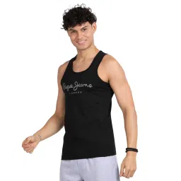pepe jeans Innerwear Men's Cotton Regular Fit Vest image 1