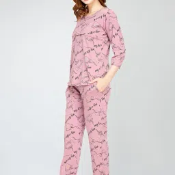 ZEYO Women's Cotton Cup & Saucer Printed Nursing & Maternity Night Suit Set Of Top & Pajama Set Feeding Night Dress 5799 image 3