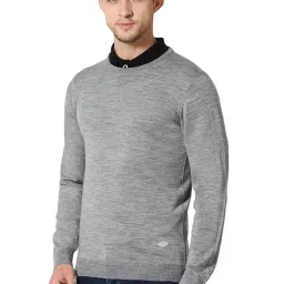 van heusen Men Athleisure Crew Neck Sweater - 100% Merino Wool - Full Sleeve, Ultra Soft image 1