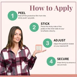 coco lady Premium Sticky Pushup Bra Pad Inserts for Women | Reusable Adhesive Cups for Instant Lift & Volume| Skin-Friendly, Seamless Fit, Sweatproof | for Backless, Strapless Outfits | Black image 3