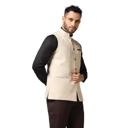 tahvo Men Nehru Jacket Traditional Cotton Blend Check Nehru Jacket image 2