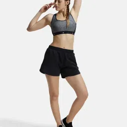 jockey MW72 Women's Microfiber Elastane Stretch Woven Fabric Regular Fit Active Wear Shorts with Zipper Pockets and Stay Fresh Treatment -Peacoat image 5