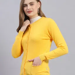 monte carlo Womens Solid Round Neck Full Sleeve Cardigan (1236884RN) image 1