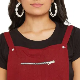 panit Women's Solid dungarees with side stripes image 5