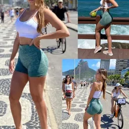 girlfriend Women's Workout Outfit High Waist Running Shorts for Gym, Yoga, Sports, Stretchable, Breathable Soft Fabric Activewear Workout Wear Shorts Hip Shaper image 5