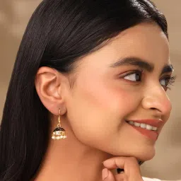 yellow chimes Earrings for Women and Girls Traditional Multicolor Meenakari Jhumka Earring | Gold Plated | Dome Shape Jhumki Combo Earrings | Birthday Gift for girls and women Anniversary Gift for Wife image 3