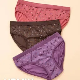 krishna plus - kp Pack of 3 Women's Panties – Soft Cotton Linen Fabric, Comfortable Everyday Underwear Random Color Design No VPRINT_ Combo 3 Parent_65 image 1