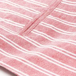 cottinfab Women Pink & White Cotton Striped Front Open Blazer image 5