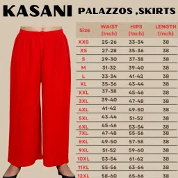 kasani Pack of 2 Plus Size Palazzo for Women Solid Plussize Women's Pants Regular Palazzos- (XS, S, M, L, XL, XXL, 3XL, 4XL, 5XL, 6XL, 7XL, 8XL, 9XL, 10XL) image 2