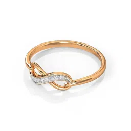 caratlane 18 KT Rose Gold Infinity For Life Diamond Ring for Women image 5