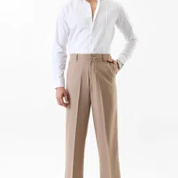 snitch Men Formal Trousers | Regular Fit Mid Rise Plain Front | Durable Polyester Blend with Smooth Texture for Office & Street Wear image 2