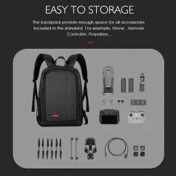 careflection Backpack for DJI Mavic 3 Series : Mavic 3 Classic Mavic 3 Cine / Pro Drone Full Combo Kit - shoulder Carry bag PU: Protective Travel Hand Bag Safe Multi Storage case For Charger, Hubs, Battery , Any image 1