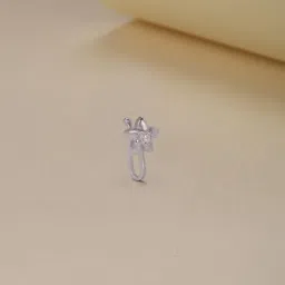 mia by tanishq Dreamy Bloom 93 KT Silver Nose Pin image 3