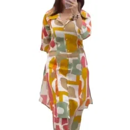 Women’s Cotton Printed Co-ord Set – Stylish & ComfortableJ-Cotton Green image 4