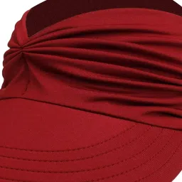 myaddiction Elastic Hollow Top Hats Women Summer Sun Visor Hat for Travel Outdoor Beach Red image 2