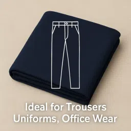 AROGMIRA Unstitched Suiting Fabric for Men | Pant Cloth Piece for Trousers, School Uniforms | Formal Wear Poly Cotton Material | Ideal for Men’s Pants & Office Suits Navy Blue (Navy Blue, 1.50 mtr) image 4