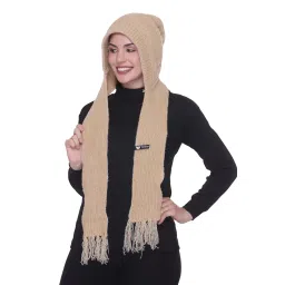 woolja Women Winter Cap with Muffler | Soft Knitted Stylish Girl Winter Cap and Scarf Set | Warm Woolen Winter for Outdoor Wear. image 4