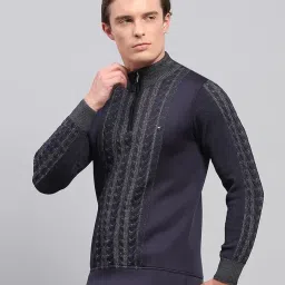 monte carlo Mens Self Design Mock Neck Full Sleeve Pullover (1239336HZ) image 1
