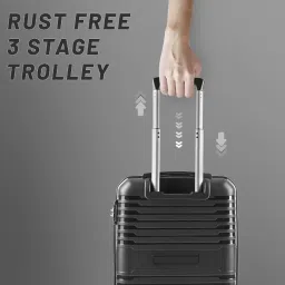 aristocrat Harbour 55 Cms Small Cabin Plastic Hardshell Sided 8 Wheels 360 Degree Wheeling System Luggage- 4 Wheel Inline Suitcase, Black image 1