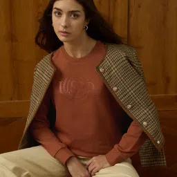 u.s. polo assn. Women Brand Printed Regular Fit Sweatshirt (UWAW25SWS223_Rust_XXL) image 1