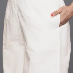 libas Women's Yoke Design Cotton Straight Kurta With Palazzos & Dupatta image 4