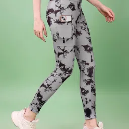 poojaran saree Women's Printed Gym Wear Tights|Combo Pant Mesh Insert Side Pockets Pant|Ideal for Active Wear Pant |Yoga & Workout Tights |The Ultimate Gym Pants for Women & Girls image 5
