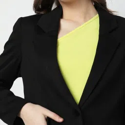perfect productions Stylish Regular Fit Formal Black Blazer for Women's image 2