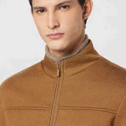 qube by fort collins Men's Regular Fit Knitted Cotton Blend Jacket - Soft, Warm & Stylish Winter Outerwear image 3