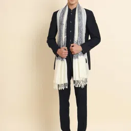 zamour Fine Wool Luxury Stole for Men, Kashmiri Silk Embroidery, Pashmina Feel Shawl Wrap image 4