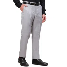 park avenue Men Smart Fit Structure Pattern Poly Viscose Blend Pleatless Formal Trouser image 1