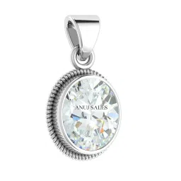 anuj sales 14.25 Ratti 13.50 Carat Natural White Zircon Pendant/Locket American Diamond Zircon Stone Silver Plated Metal Pendant for Men and Women image 1