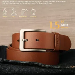 urban alfami Genuine leather Belt for Men | Formal/Casual (TAN TM-19, 34) image 1