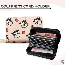 kraptick Card Holder for Women - Elegant and Versatile Card Organizer, Credit Cardholder, Card Case, Card Pouch -DMFP96- (Pink) image 1